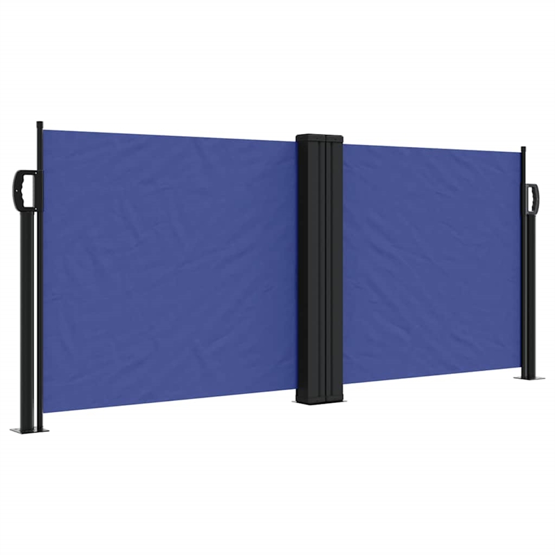 vidaXL Retractable Side Awning with PU Coating in Blue