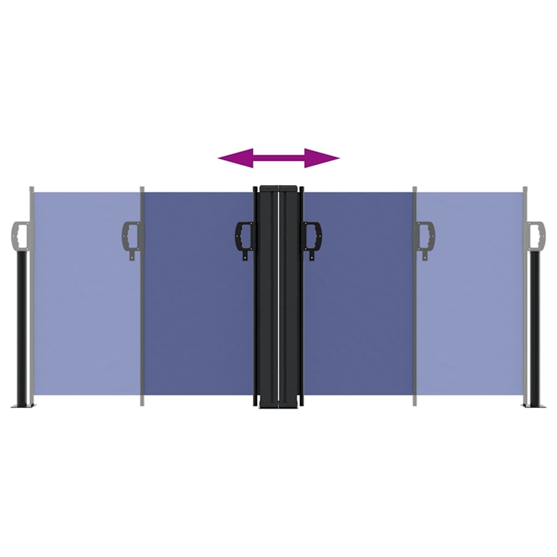 vidaXL Retractable Side Awning with PU Coating in Blue