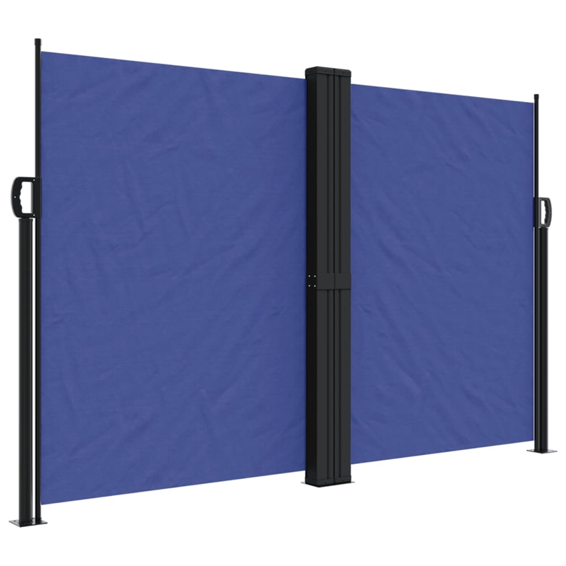 vidaXL Retractable Side Awning with PU Coating in Blue