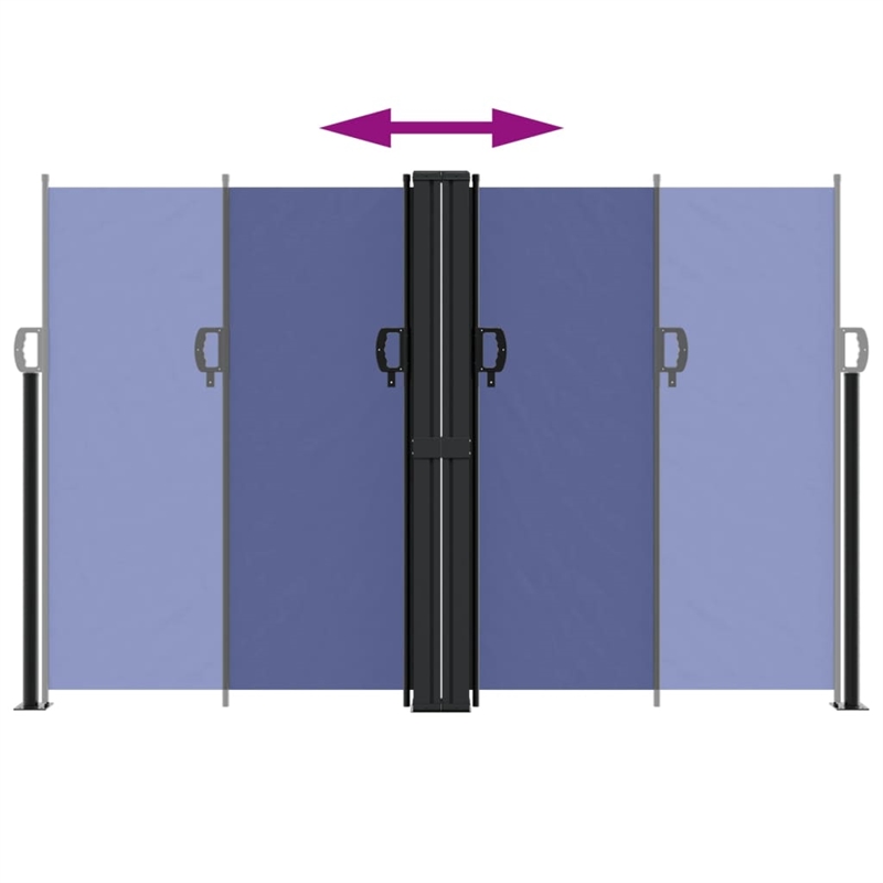vidaXL Retractable Side Awning with PU Coating in Blue
