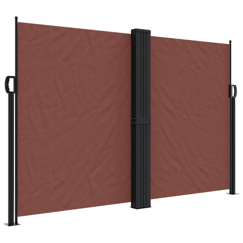 vidaXL Retractable Side Awning with PU Coating in Brown