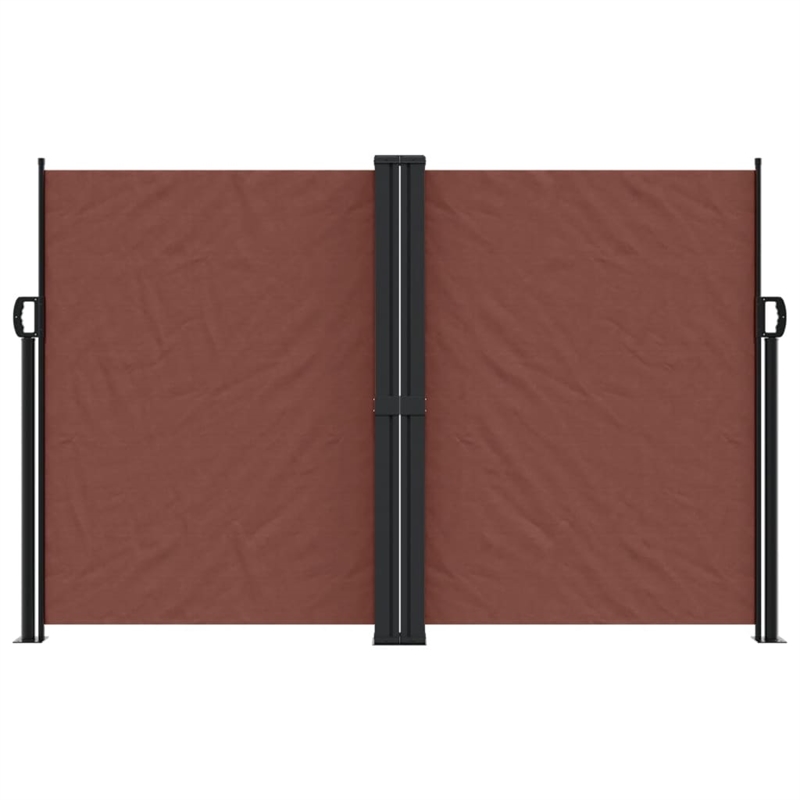 vidaXL Retractable Side Awning with PU Coating in Brown
