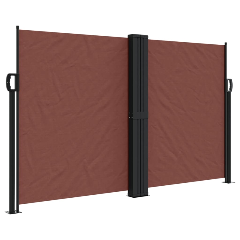 vidaXL Retractable Side Awning with PU Coating in Brown