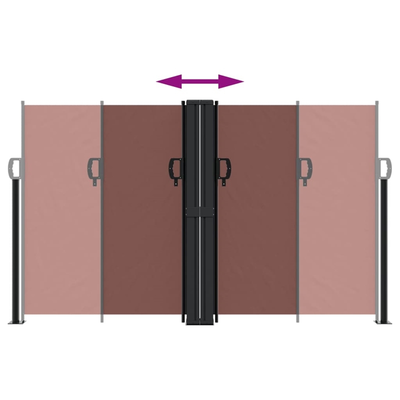 vidaXL Retractable Side Awning with PU Coating in Brown