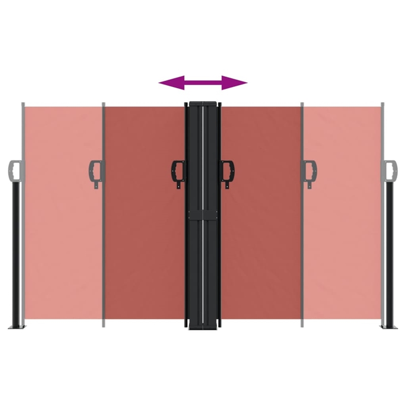 vidaXL Large Retractable Side Awning with PU Coating in Terracotta