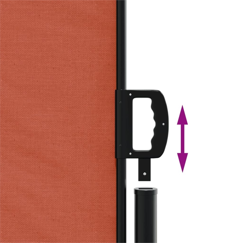 vidaXL Large Retractable Side Awning with PU Coating in Terracotta