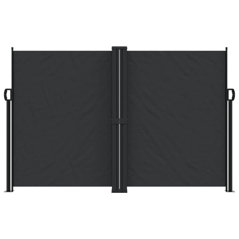 vidaXL Retractable Side Awning with PU Coating in Black