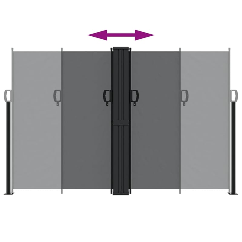 vidaXL Retractable Side Awning with PU Coating in Black