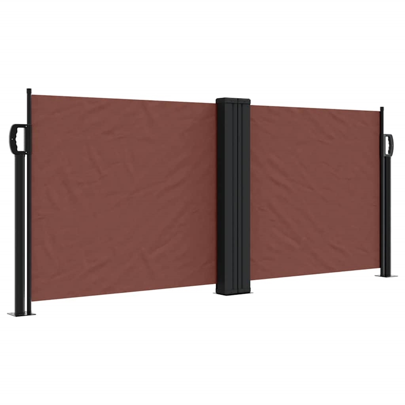 vidaXL Retractable Side Awning with PU Coating in Brown