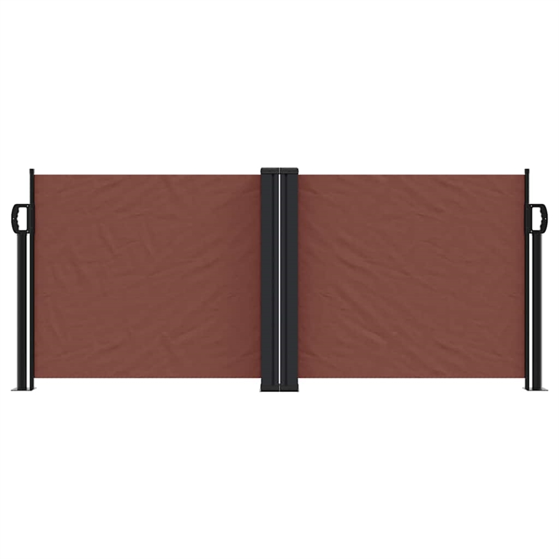 vidaXL Retractable Side Awning with PU Coating in Brown