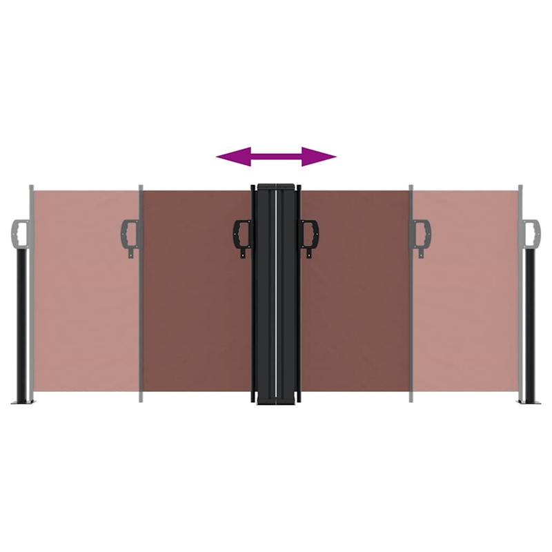 vidaXL Retractable Side Awning with PU Coating in Brown
