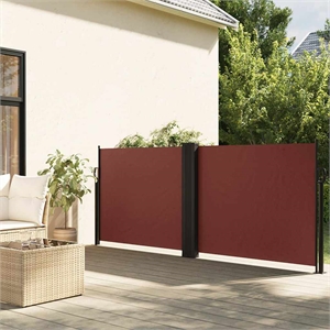 vidaXL Retractable Side Awning with PU Coating in Brown