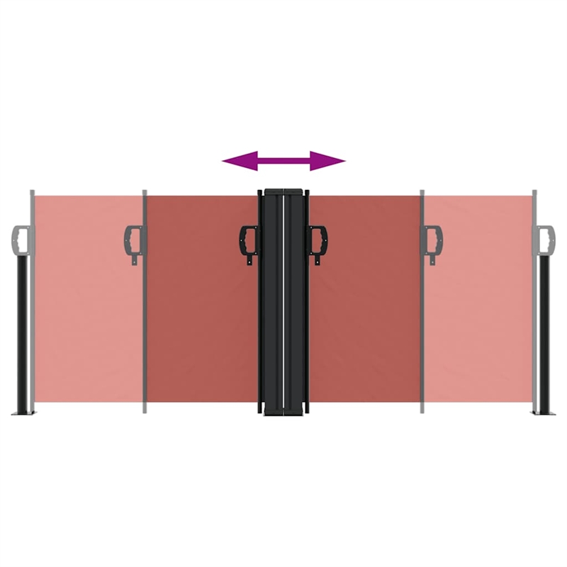 vidaXL Retractable Side Awning with PU Coating in Terracotta
