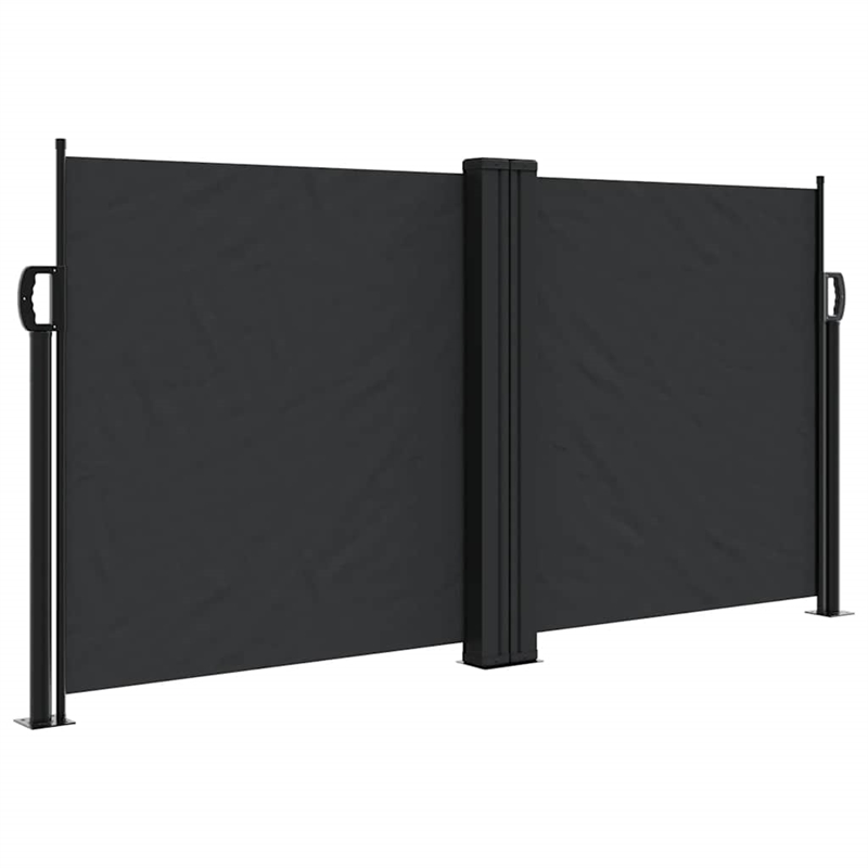 vidaXL Retractable Side Awning with PU Coating in Black