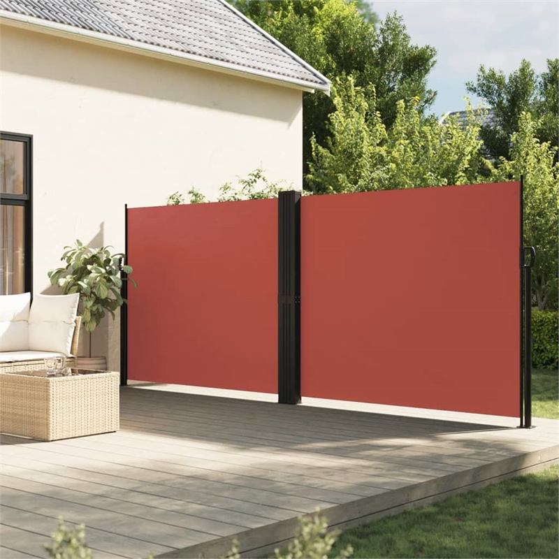 vidaXL Retractable Side Awning with PU Coating in Terracotta