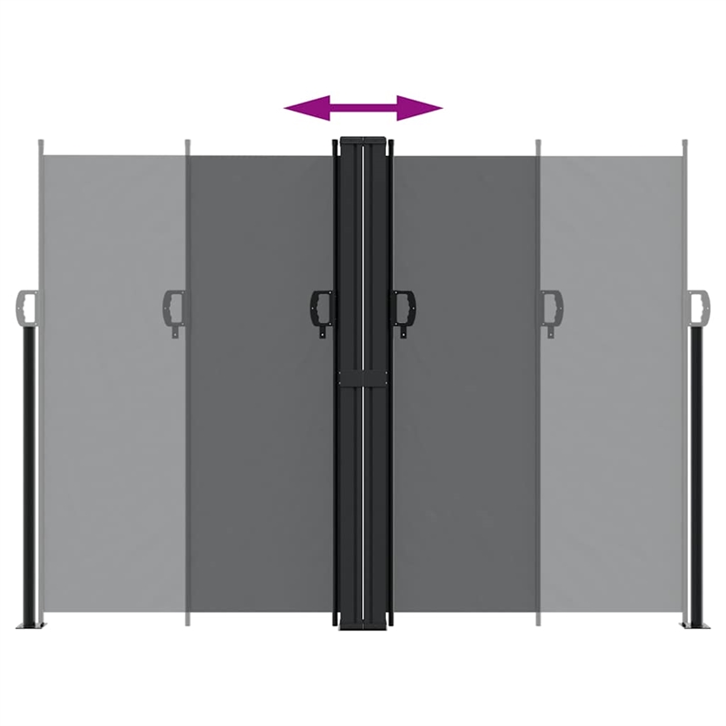 vidaXL Retractable Side Awning in Black