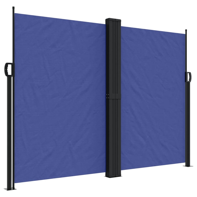 vidaXL Retractable Side Awning with PU Coating in Blue