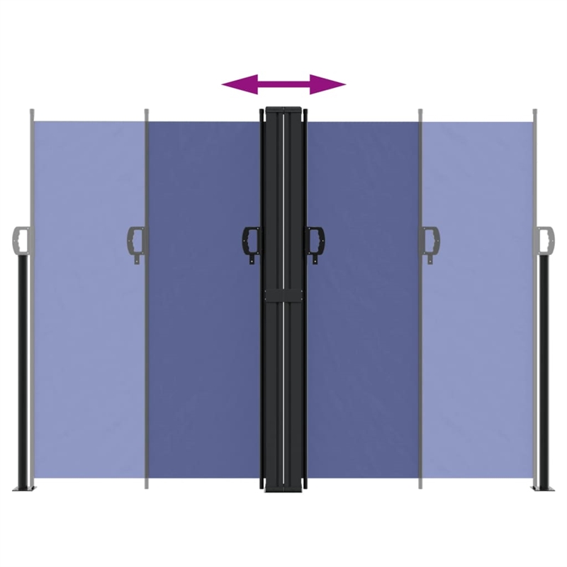 vidaXL Retractable Side Awning with PU Coating in Blue
