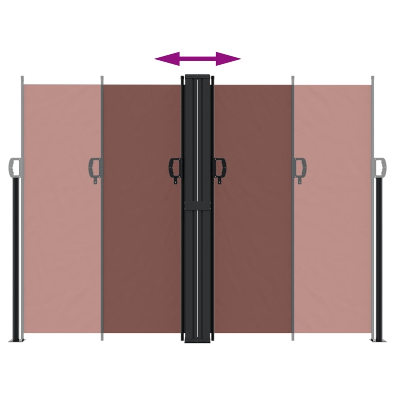 vidaXL Large Retractable Side Awning in Brown