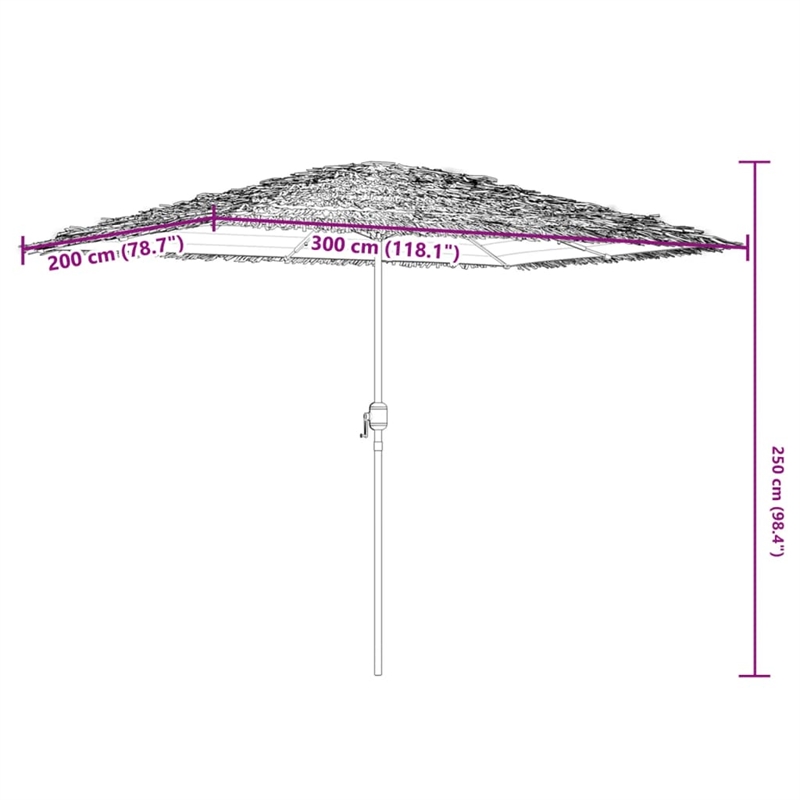 vidaXL Large UV-Resistant Garden Parasol in Brown