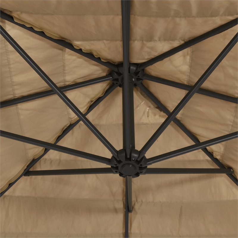 vidaXL Large UV-Resistant Garden Parasol in Brown