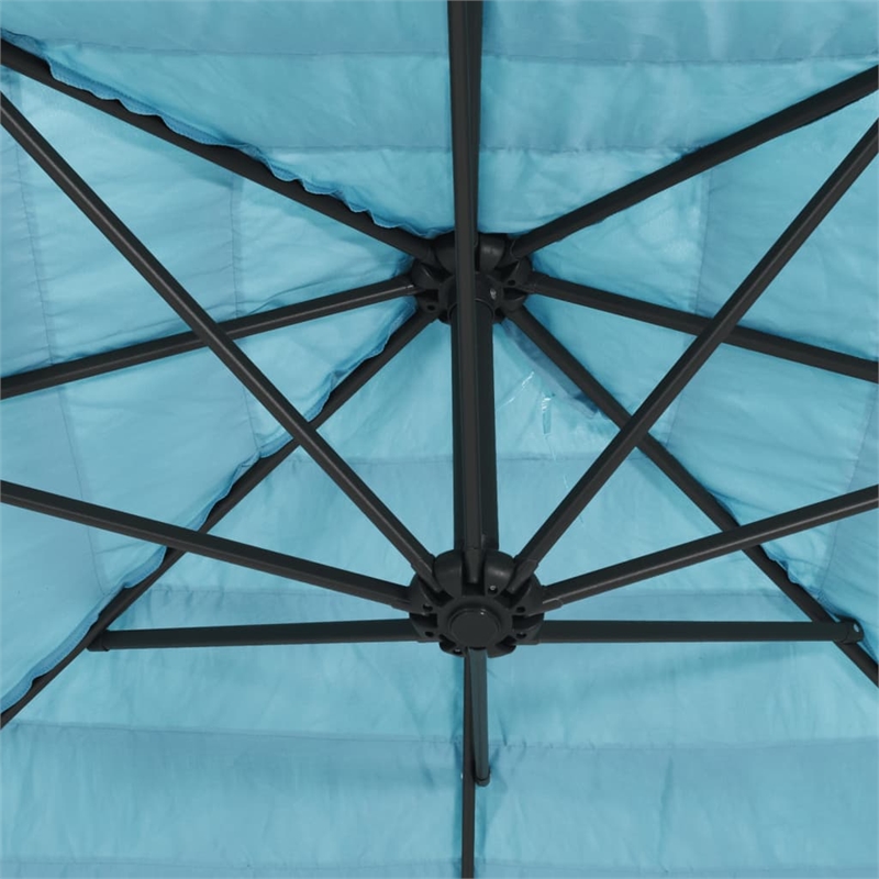 vidaXL Garden Parasol with Powder-Coated Steel in Blue