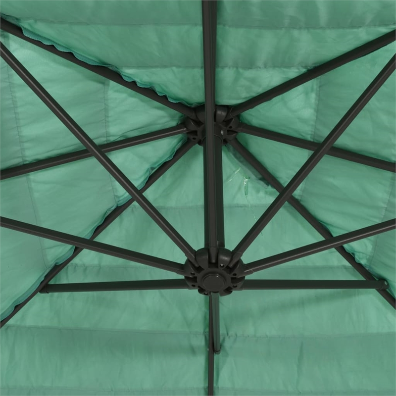 vidaXL Garden Parasol with Powder-Coated Steel in Green