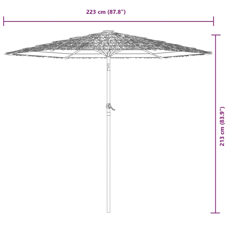 vidaXL Garden Parasol with Powder-Coated Steel in Brown