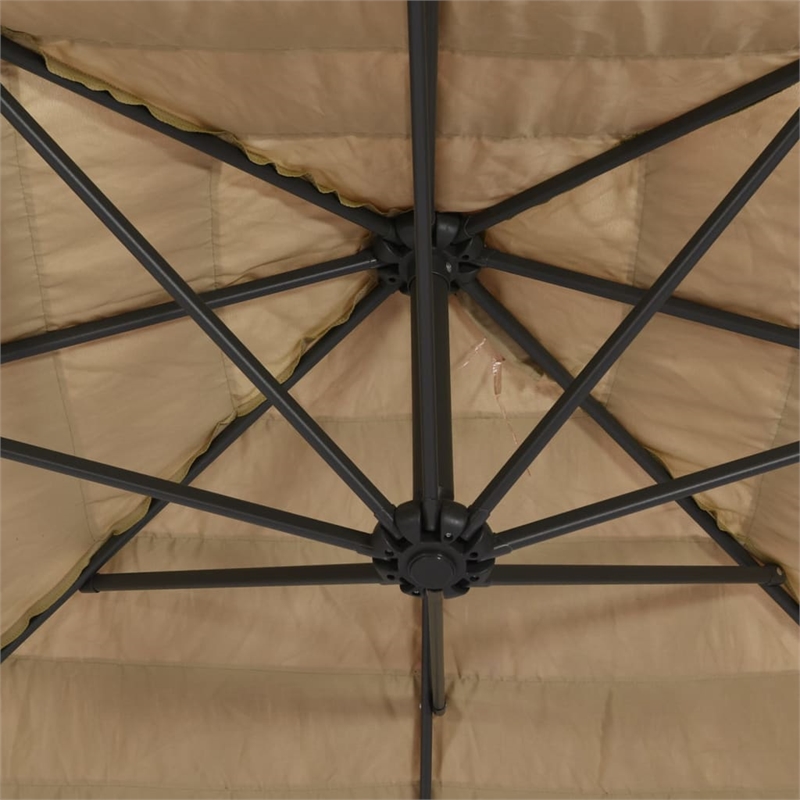 vidaXL Garden Parasol with Powder-Coated Steel in Brown