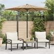 vidaXL Garden Parasol with Powder-Coated Steel in Brown