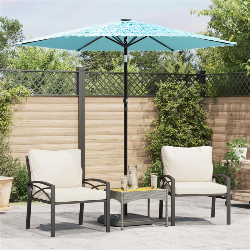 vidaXL Large Garden Parasol with Powder-Coated Steel in Blue