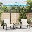 vidaXL Large Garden Parasol with Powder-Coated Steel in Blue