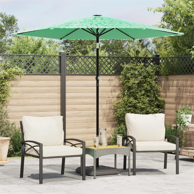 vidaXL Large Garden Parasol with Powder-Coated Steel in Green