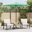 vidaXL Large Garden Parasol with Powder-Coated Steel in Green