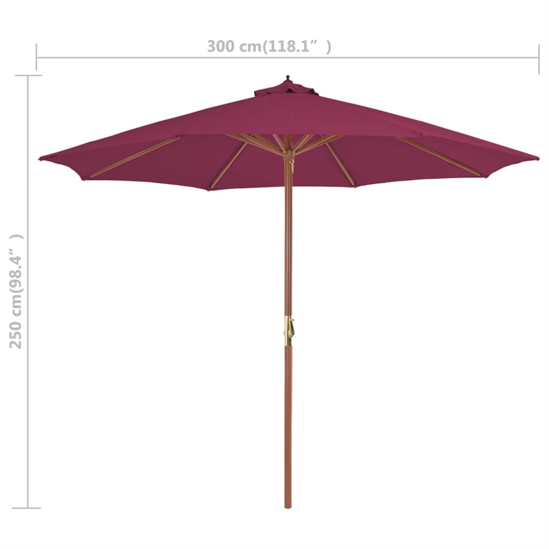 vidaXL Garden Parasol in Bordeaux Red