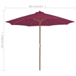 vidaXL Garden Parasol in Bordeaux Red