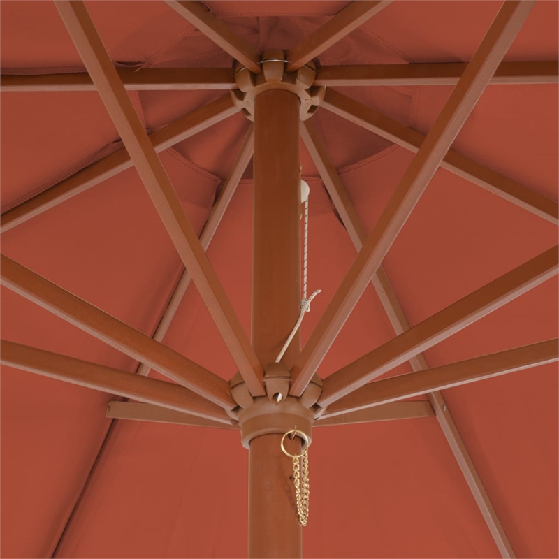 vidaXL Garden Bamboo Parasol in Terracotta