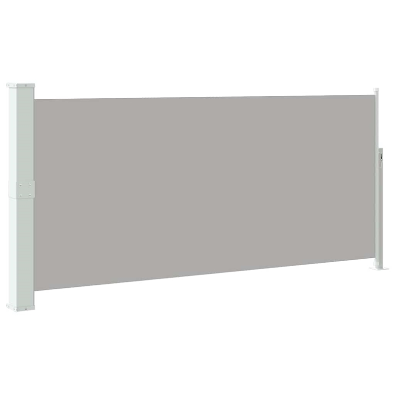 vidaXL Polyester Fabric and Steel Frame Retractable Side Awning in Gray