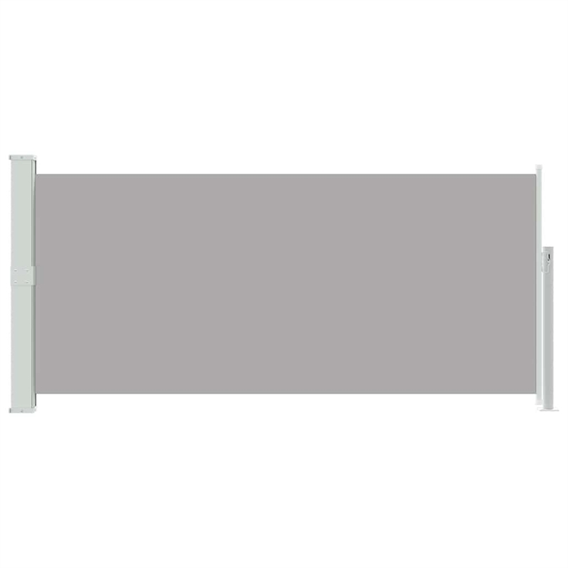 vidaXL Polyester Fabric and Steel Frame Retractable Side Awning in Gray
