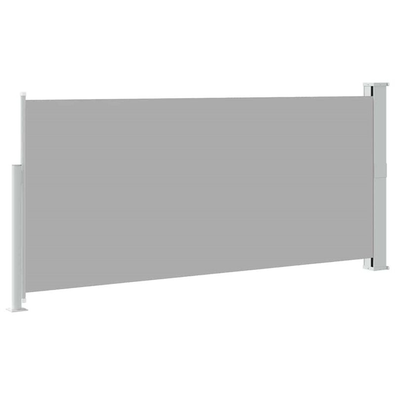 vidaXL Polyester Fabric and Steel Frame Retractable Side Awning in Gray