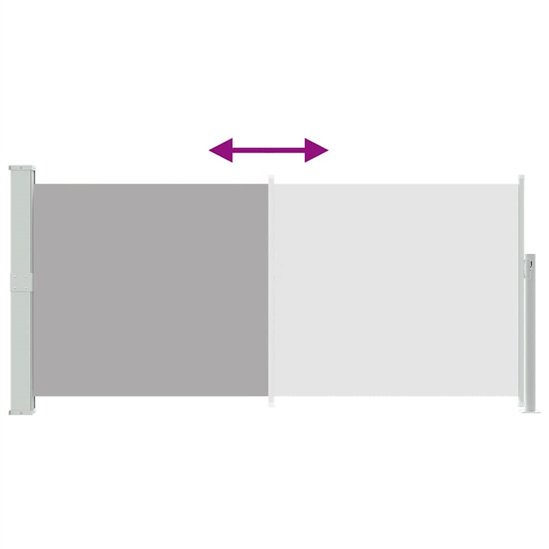 vidaXL Polyester Fabric and Steel Frame Retractable Side Awning in Gray