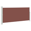 vidaXL Side Awning with PU Coating in Brown Steel Frame