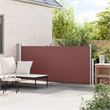 vidaXL Side Awning with PU Coating in Brown Steel Frame