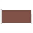 vidaXL Side Awning with PU Coating in Brown Steel Frame