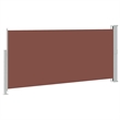 vidaXL Side Awning with PU Coating in Brown Steel Frame