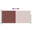 vidaXL Side Awning with PU Coating in Brown Steel Frame