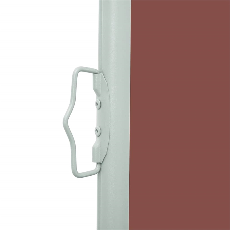 vidaXL Side Awning with PU Coating in Brown Steel Frame