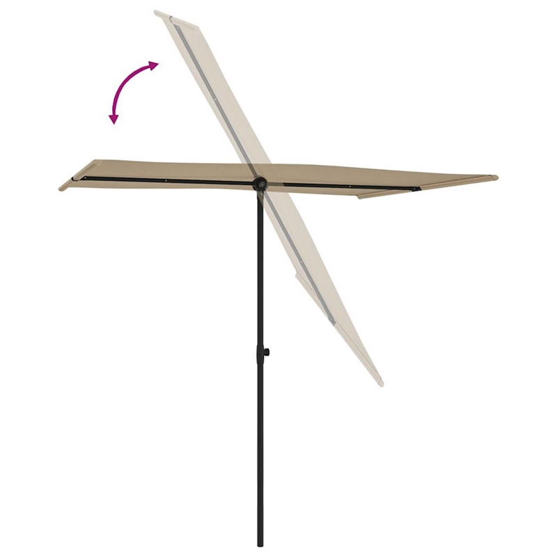 vidaXL  6.6x4.9 ft Garden Parasol in Taupe