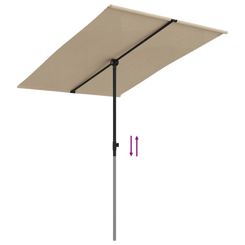 vidaXL  6.6x4.9 ft Garden Parasol in Taupe