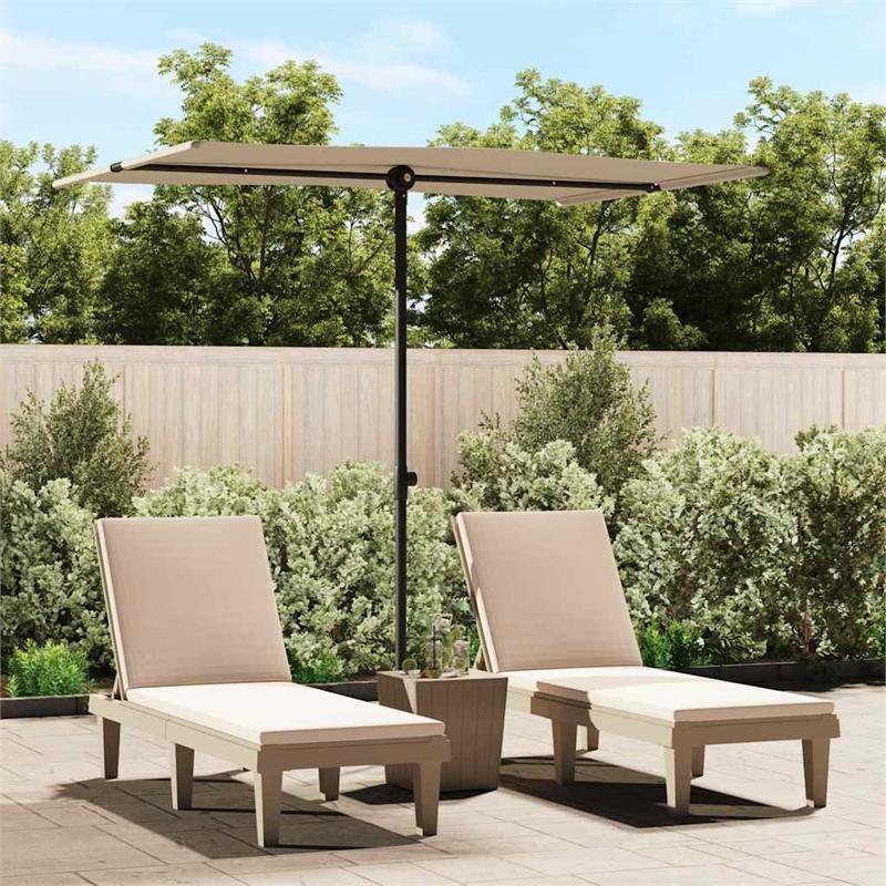 vidaXL  6.6x4.9 ft Garden Parasol in Taupe